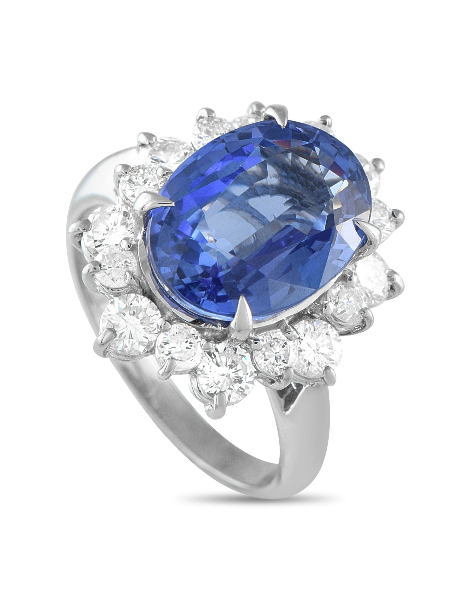 LB EXCLUSIVE PLATINUM 1.41CT DIAMOND AND TANZANITE RING PIC-