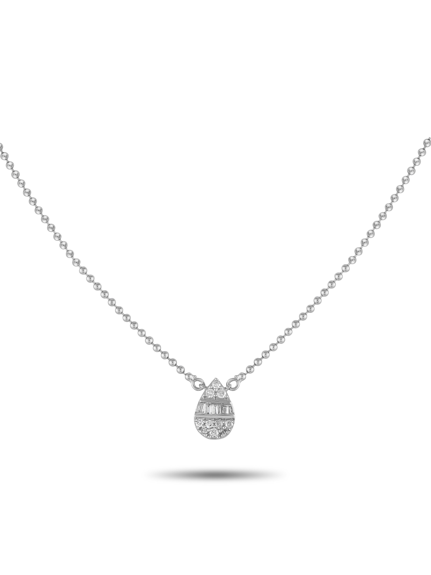 LB EXCLUSIVE 14K  GOLD 0.11CT DIAMOND NECKLACE PIC-