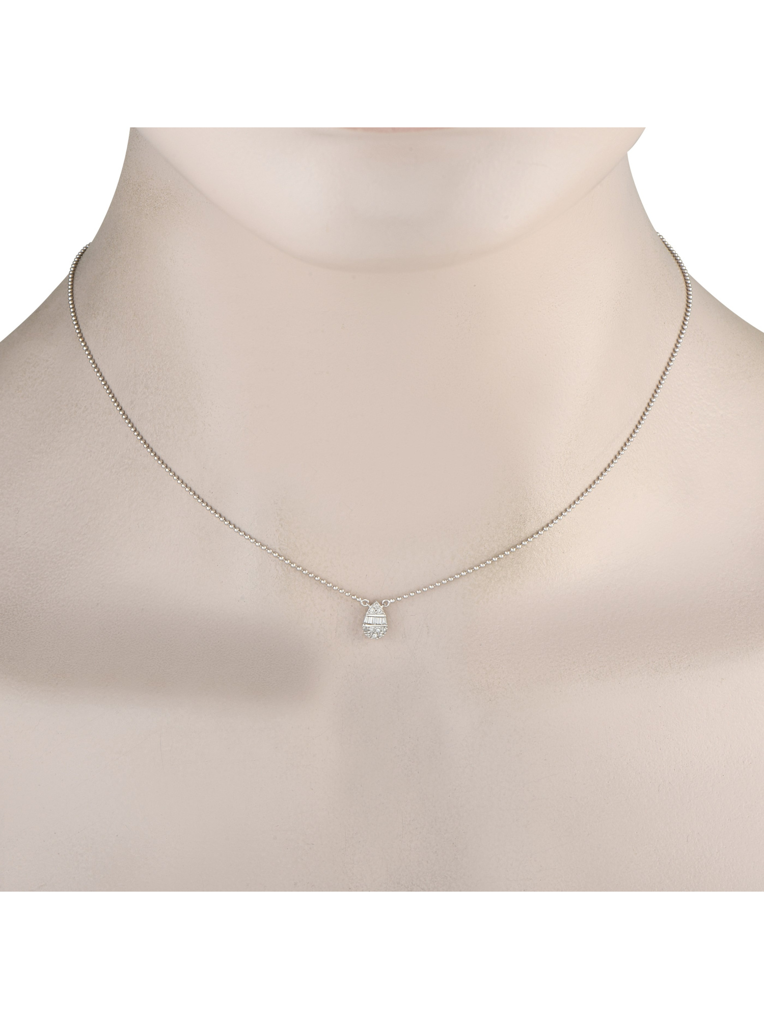 LB EXCLUSIVE 14K  GOLD 0.11CT DIAMOND NECKLACE PIC-1