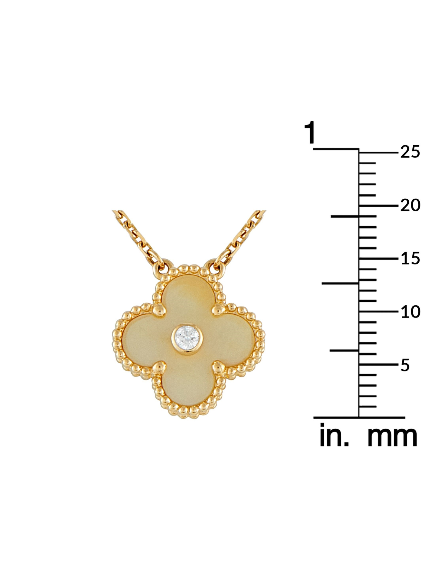 VAN CLEEF & ARPELS ALHAMBRA 18K GOLD DIAMOND NECKLACE PIC-4