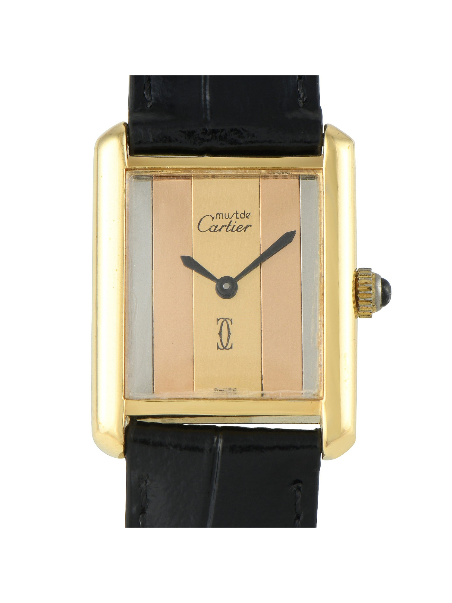 CARTIER MUST DE CARTIER TANK TRINITY DIAL VERMEIL WATCH PIC-