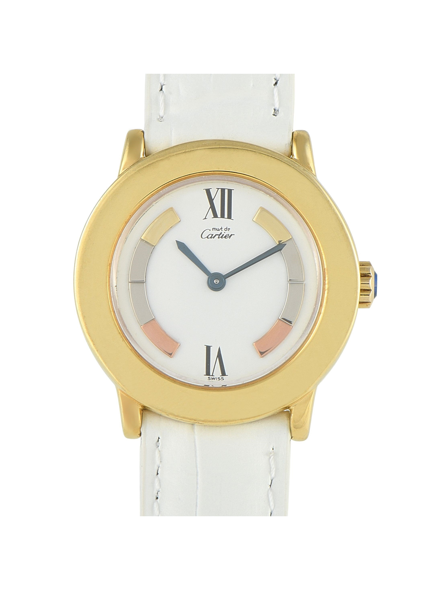 CARTIER MUST DE CARTIER RONDE TRIDOR DIAL VERMEIL WATCH PIC-