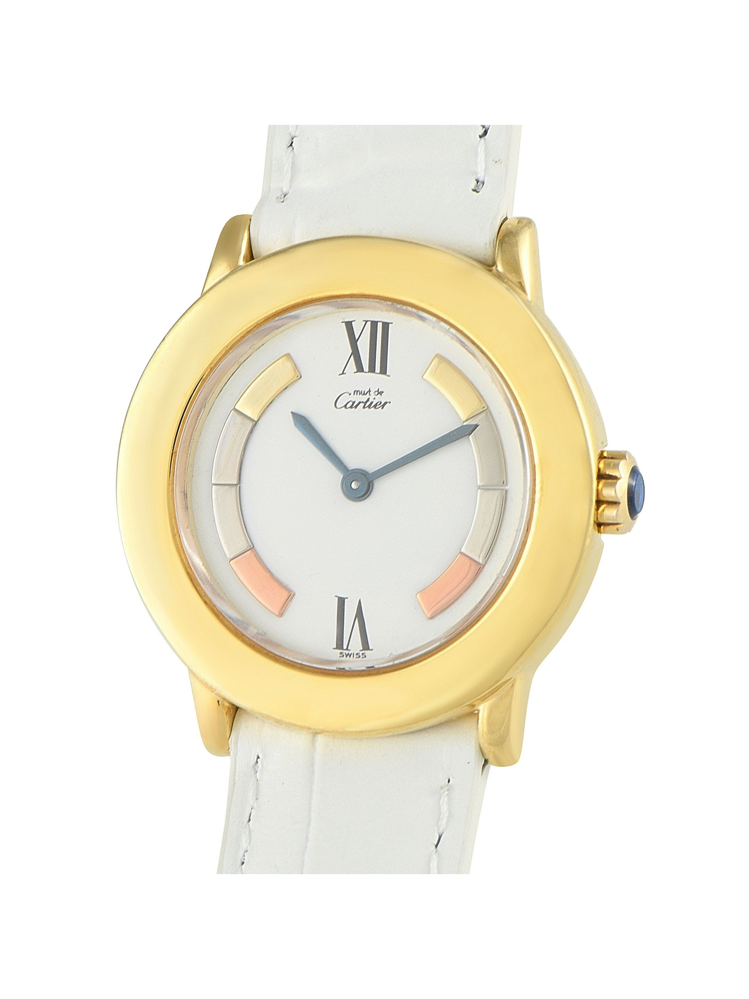 CARTIER MUST DE CARTIER RONDE TRIDOR DIAL VERMEIL WATCH PIC-1