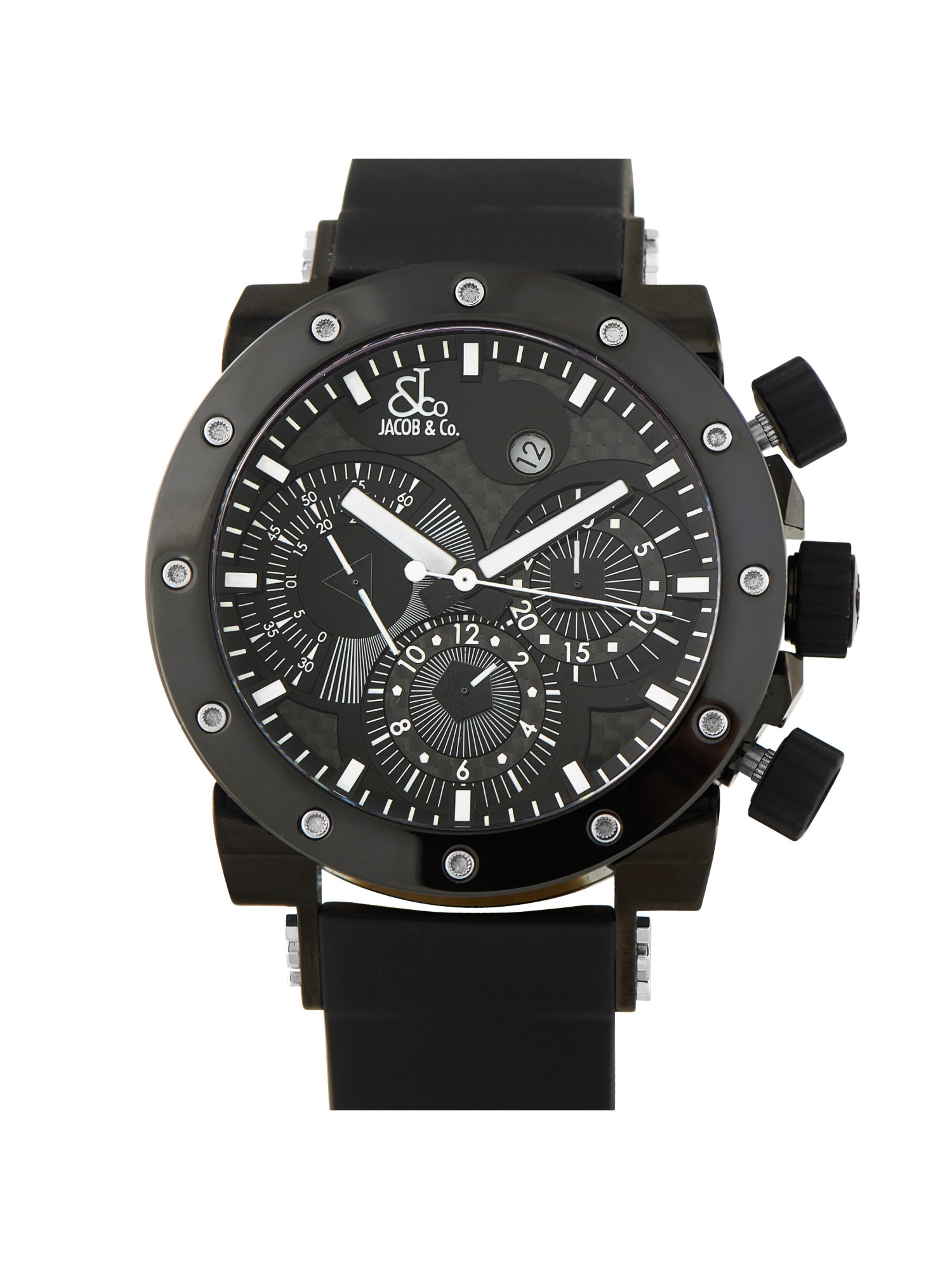 JACOB & CO. EPIC II BLACK PVD CHRONOGRAPH WATCH E2B PIC-