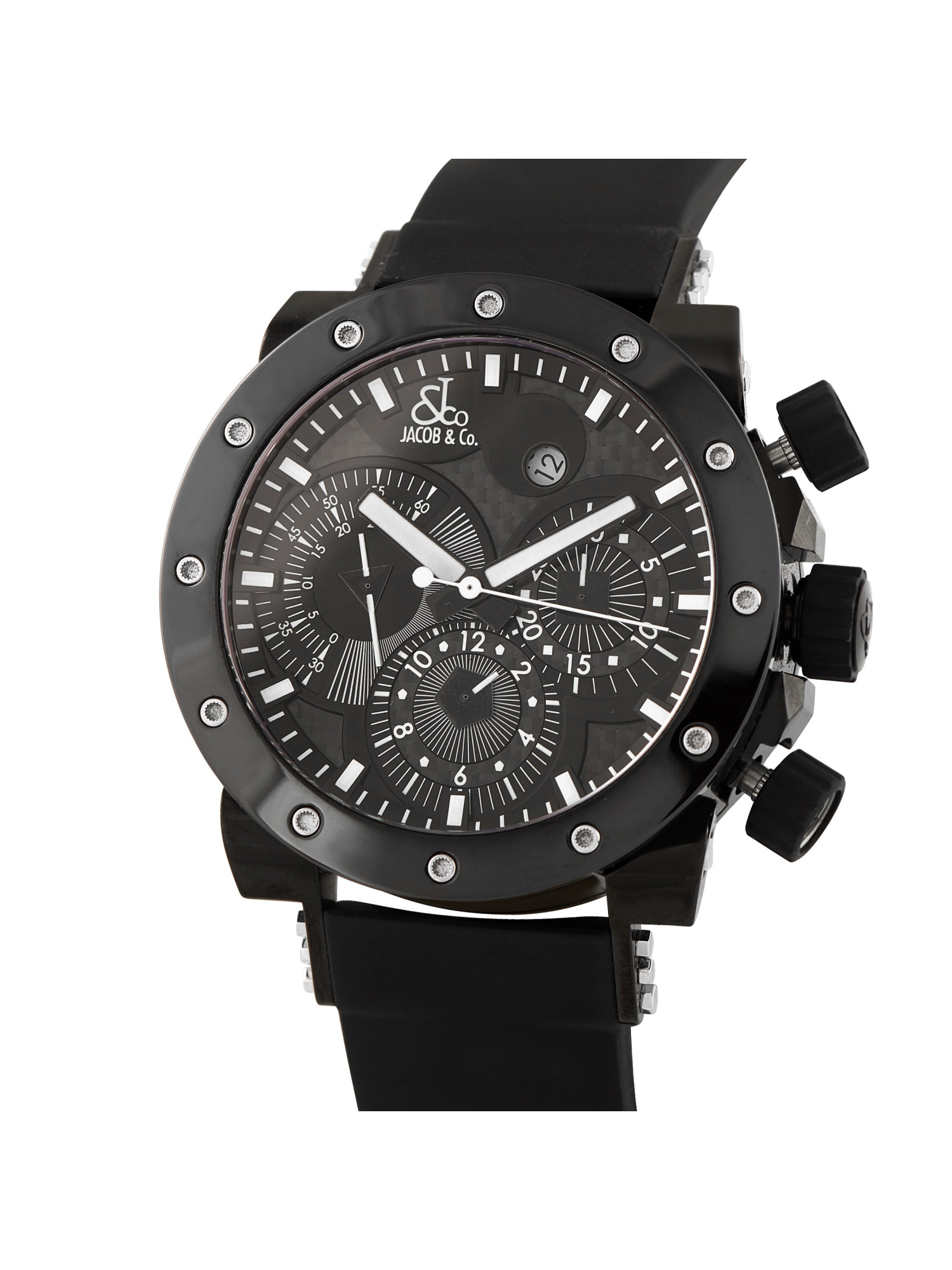 JACOB & CO. EPIC II BLACK PVD CHRONOGRAPH WATCH E2B PIC-1
