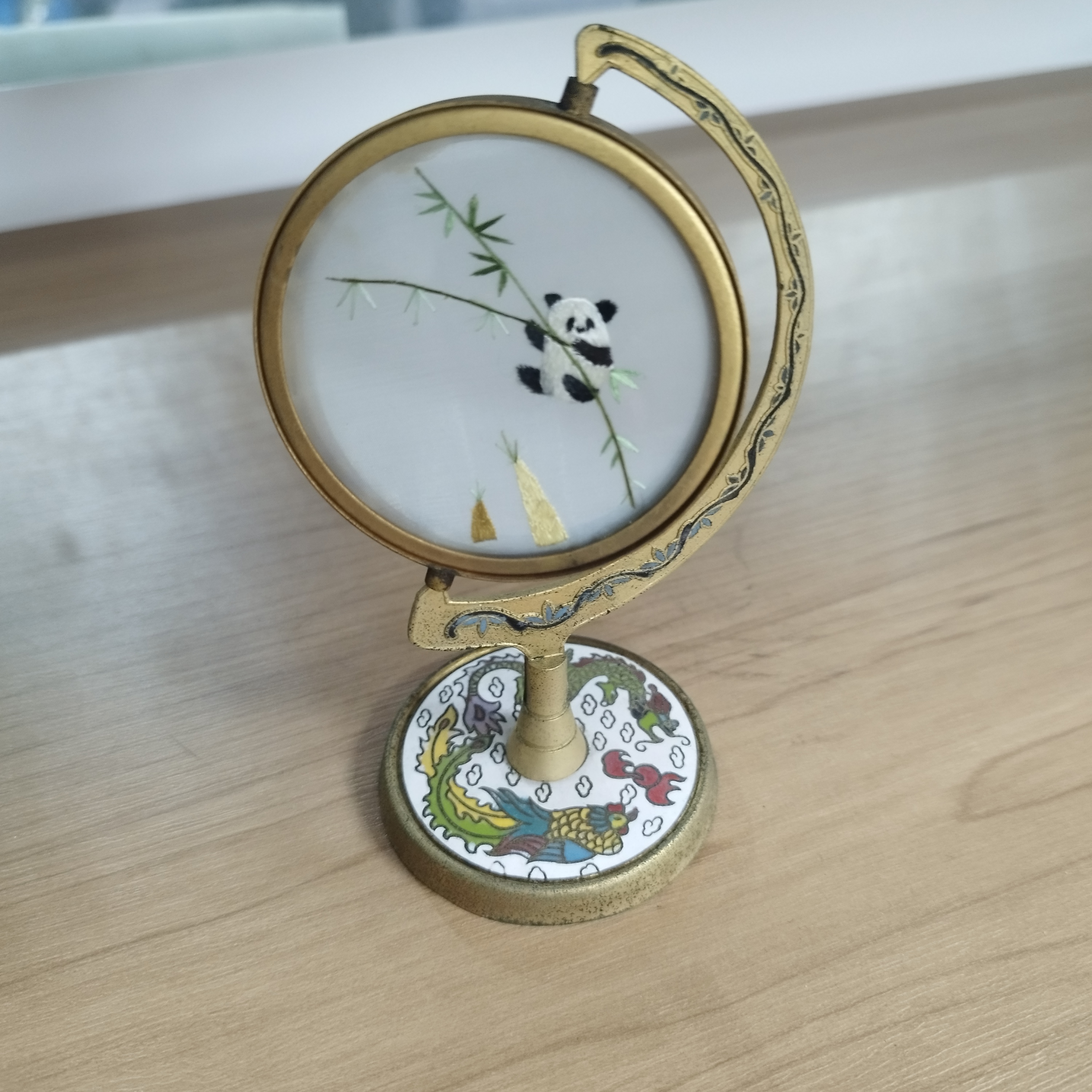 熊貓刺繡擺飾