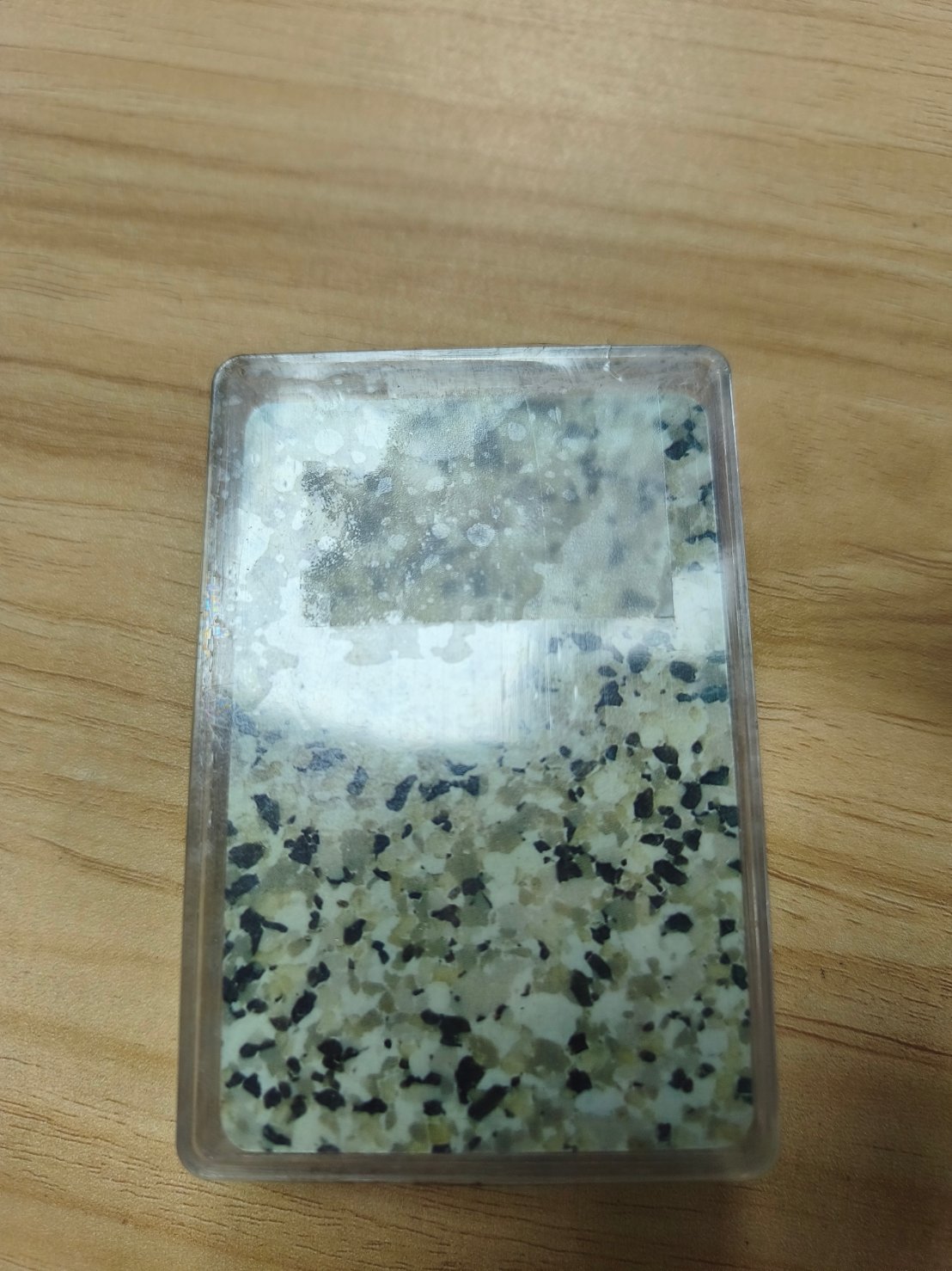 老雜貨店庫存 停產老件 黑白碎石紋/磨石子/花崗岩紋 塑料硬殼全新撲克牌