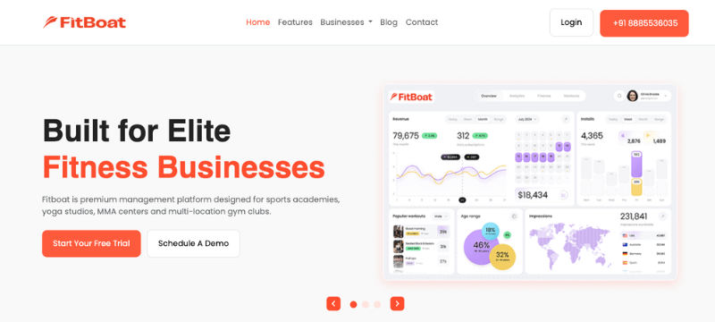 FitBoat - best sports facility software