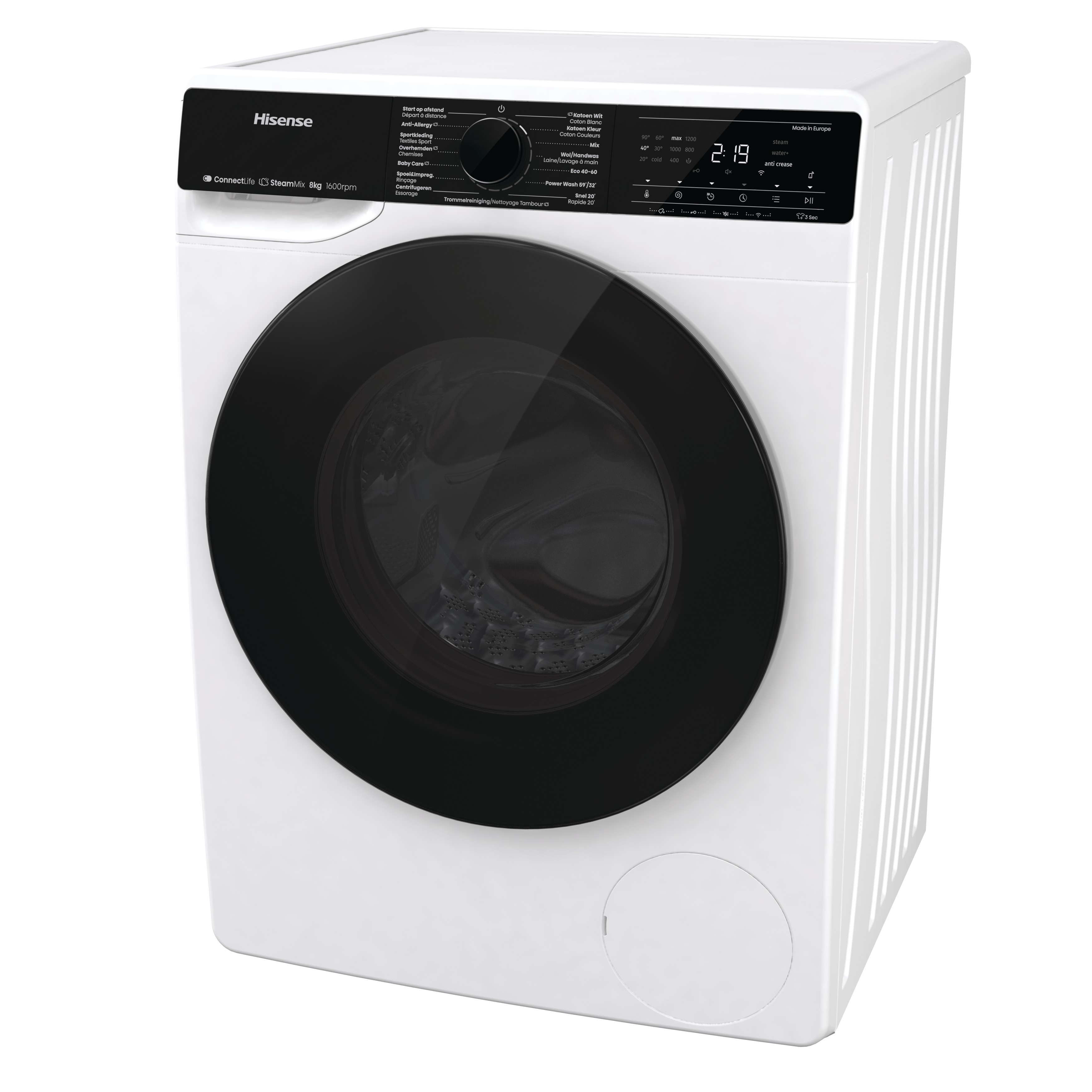 veiligheid pantoffel stuiten op Hisense WF5V863BW 8kg wasmachine gratis testen op Review.nl