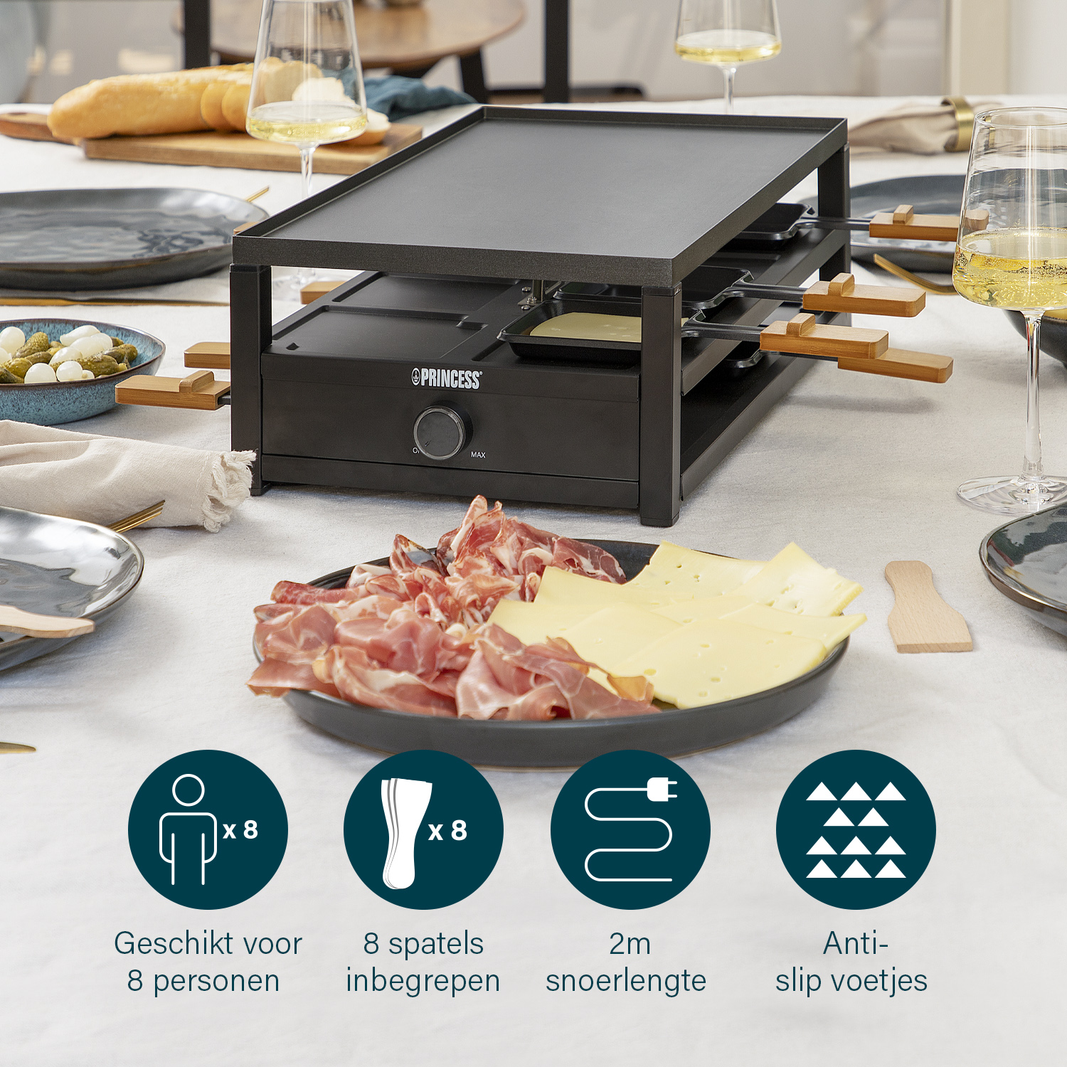 Princess Black Steel Raclette