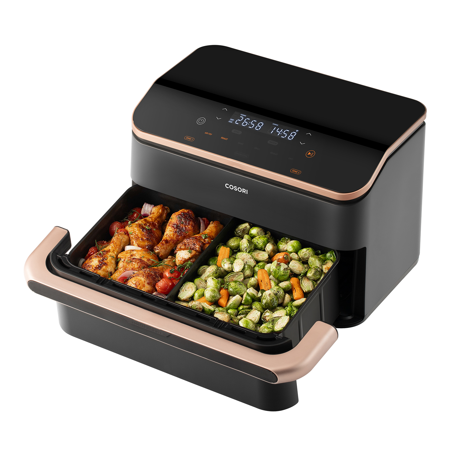 Cosori Twinfry 10L Dubbele Airfryer met twee kookvakken of 1 megazone