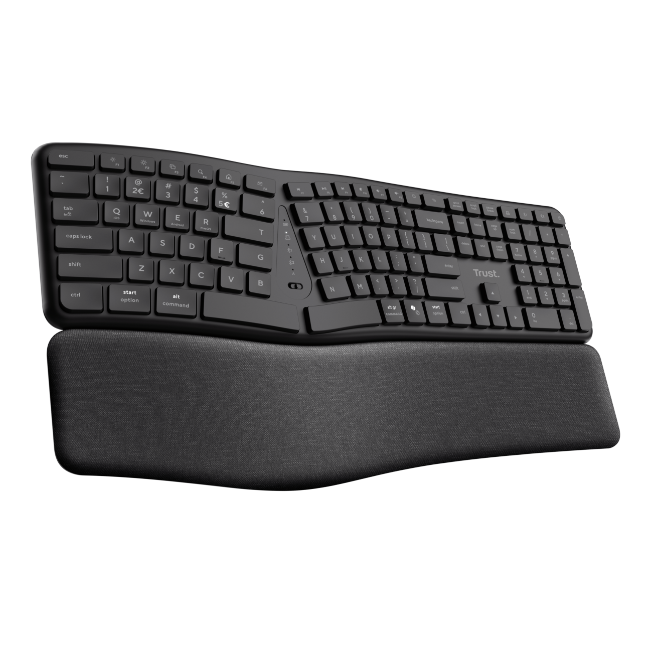 Trust Keyra Draadloos ergonomisch toetsenbord Zwart