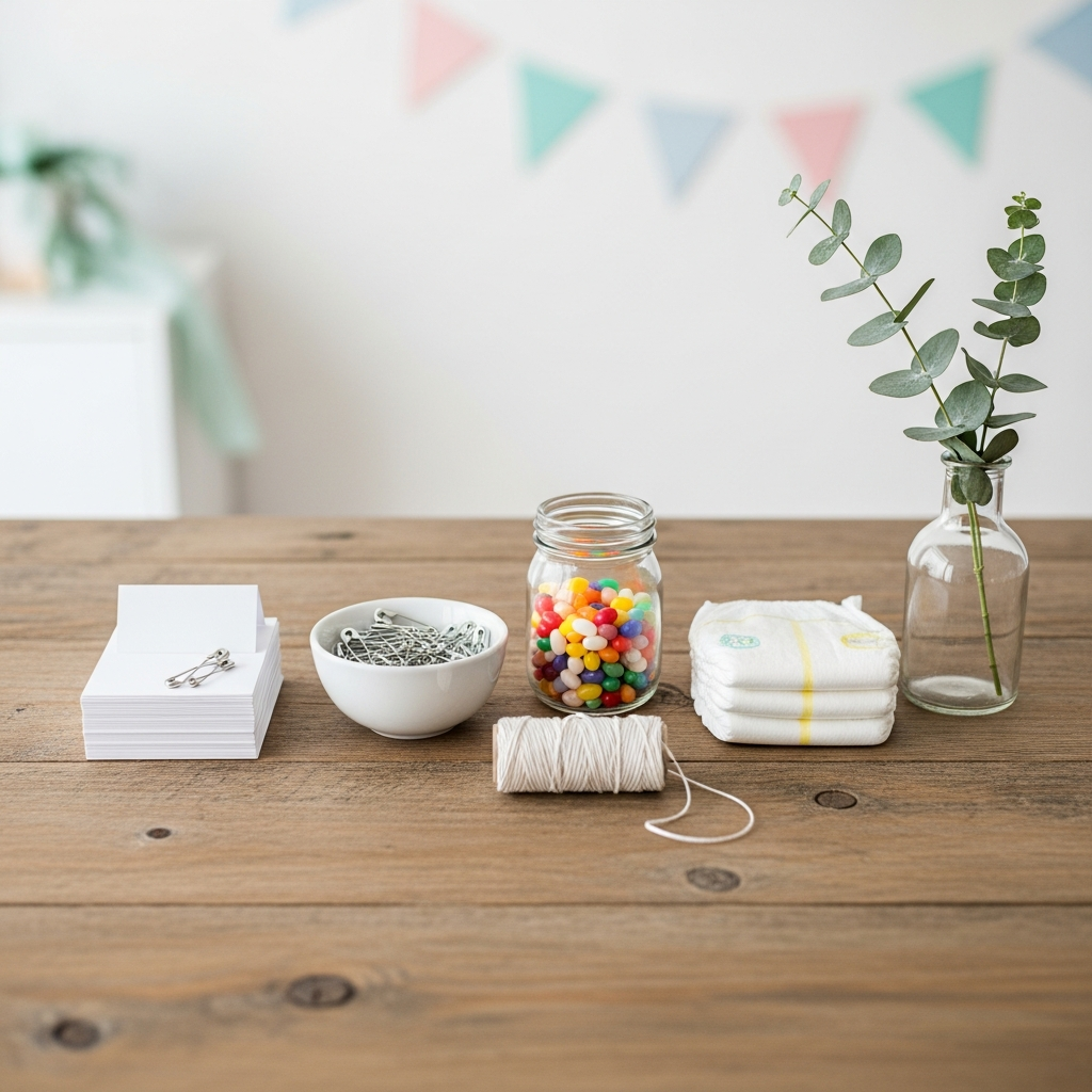 Simple baby shower game setup with minimal supplies needed