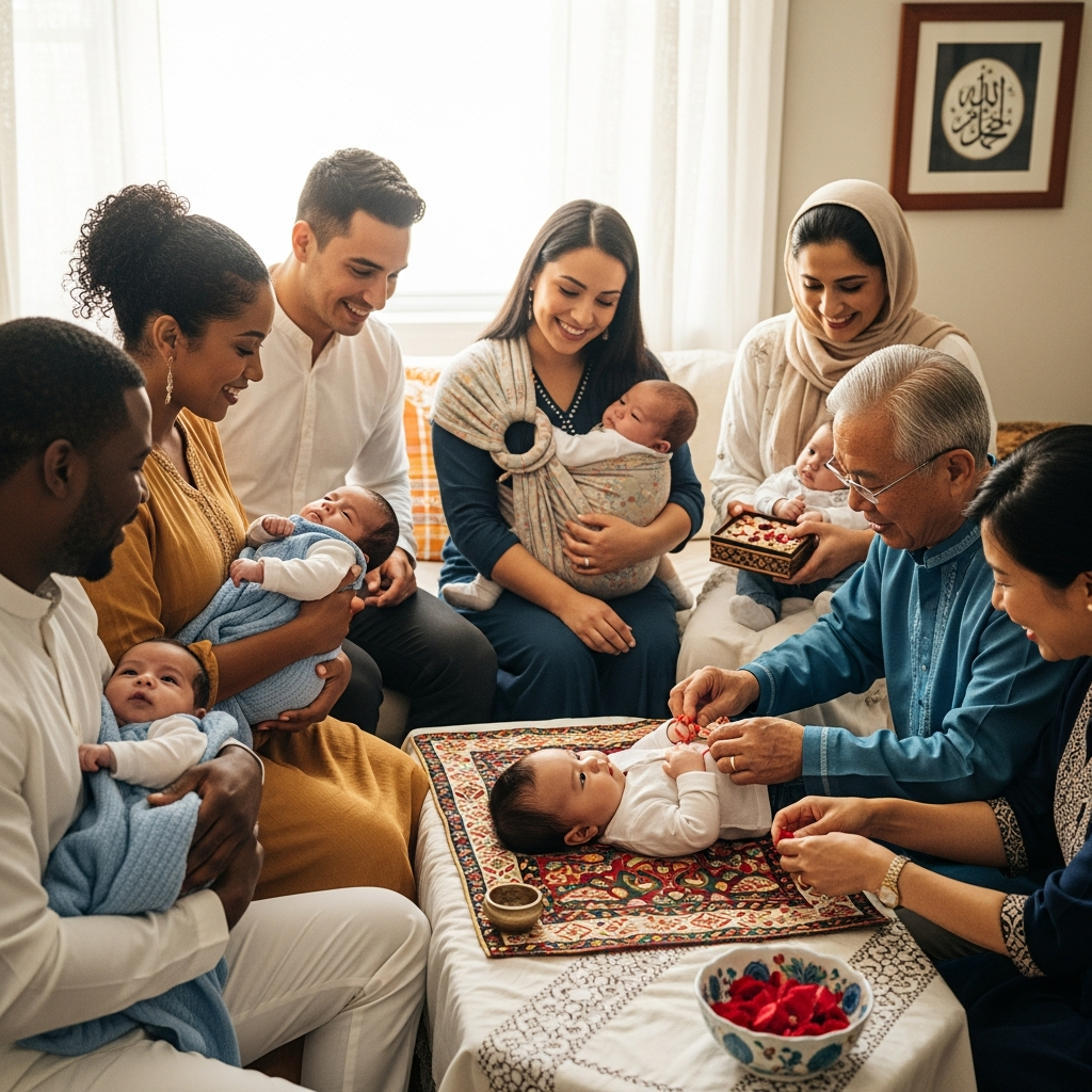 Cultural heritage boy names with R illustration for diverse families
