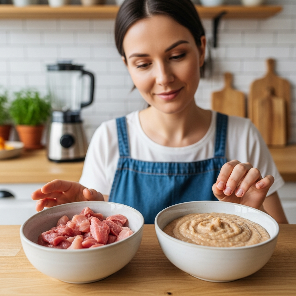 Glatte Fleischpüree für Babys Texturleitfaden für neue Eltern