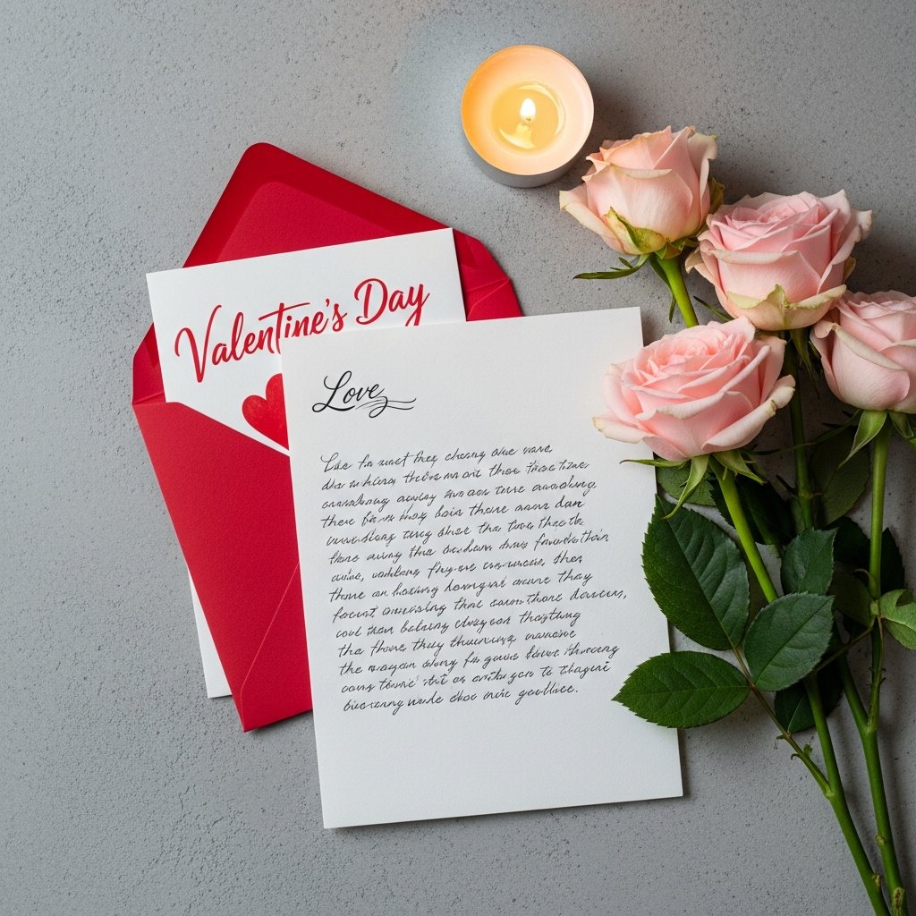 Handgeschriebener Valentinstag-Liebesbrief für den Ehepartner