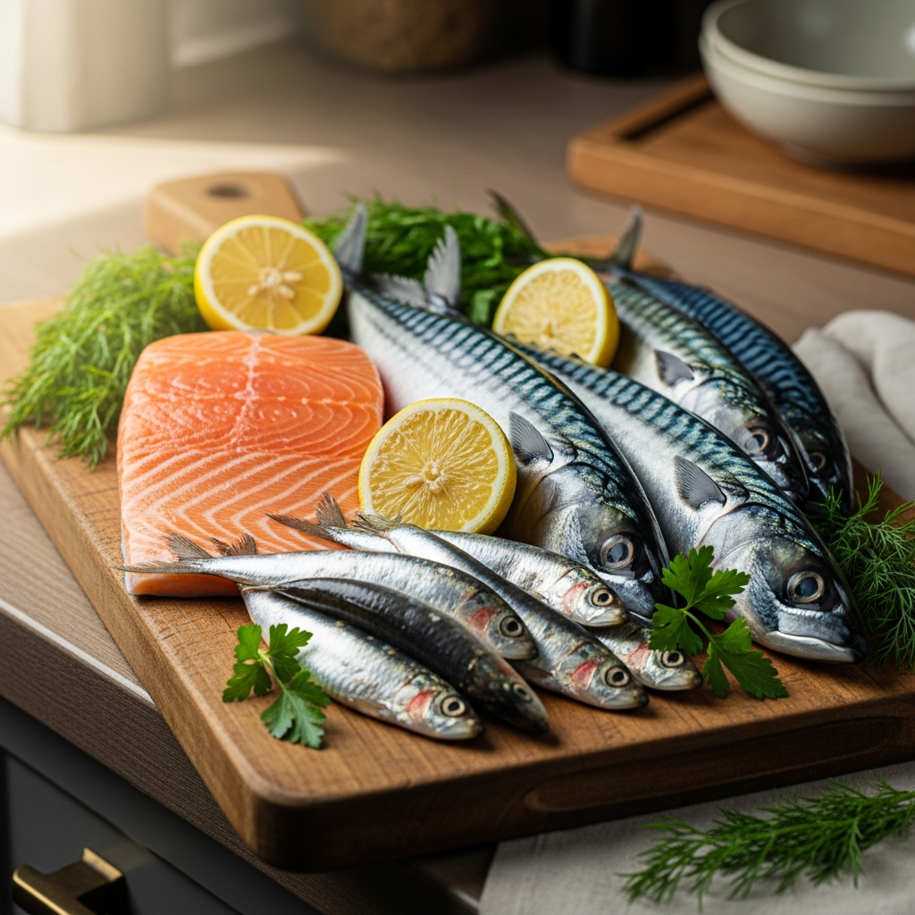 Guide des poissons SMASH montrant saumon, maquereau, sardines pour la fertilité