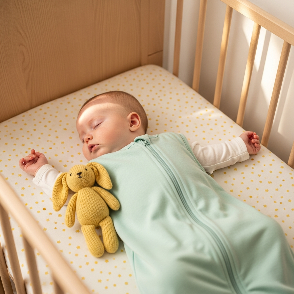 Baby im Schlafsack für bequeme Frühlingsnächte