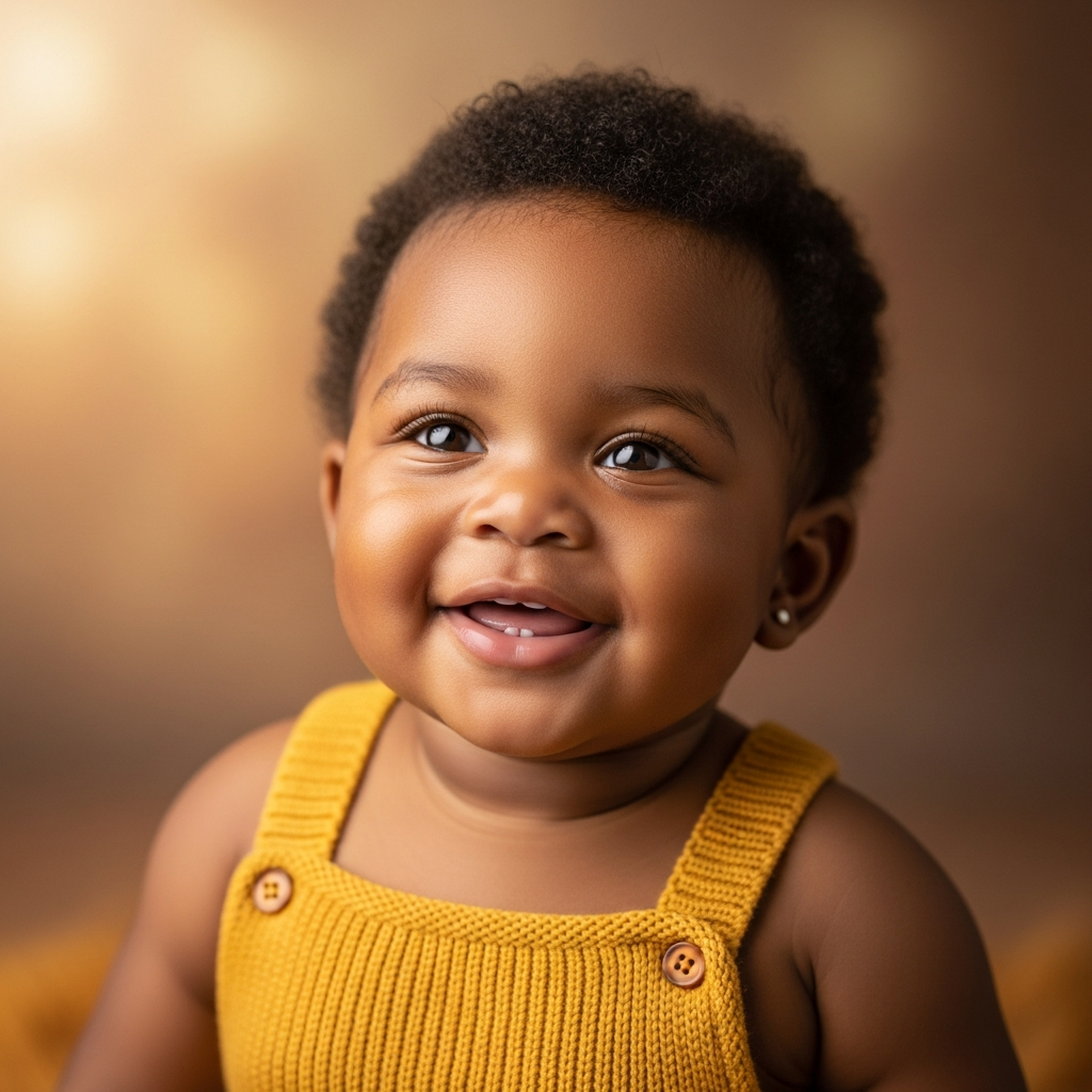 Beau bébé noir célébrant la fierté culturelle Portrait empowering d'une petite fille noire célébrant la force