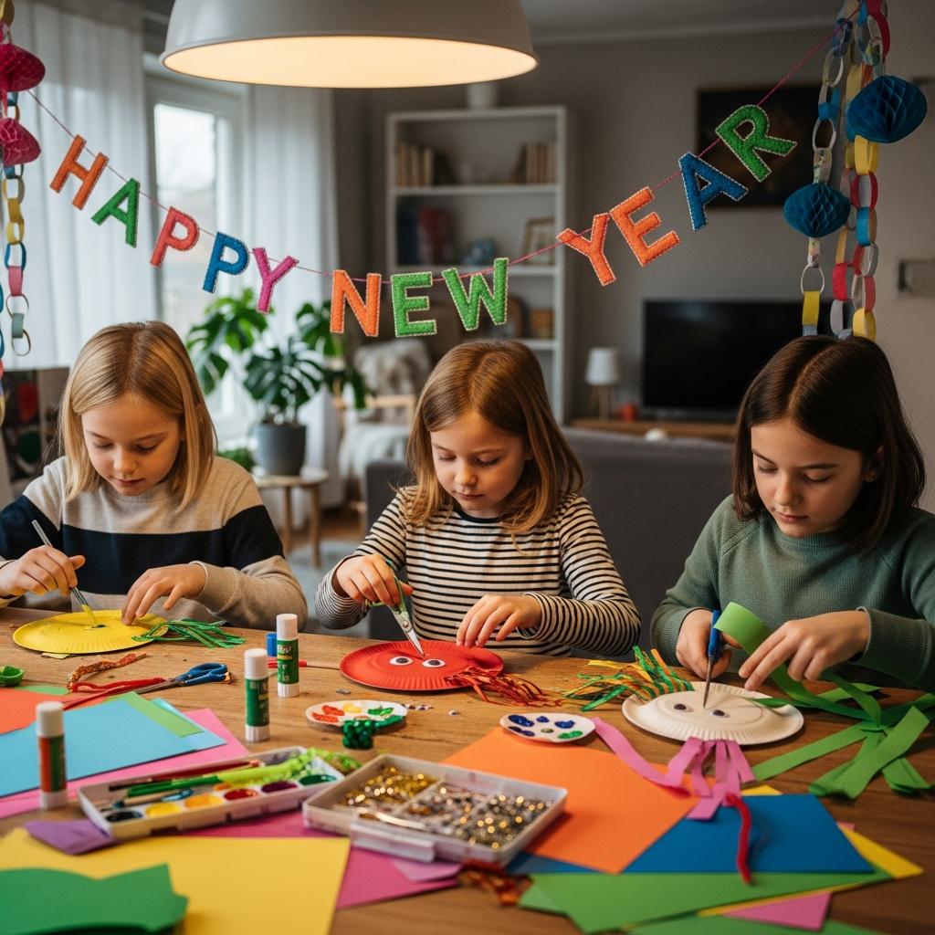 DIY New Year crafts and noisemakers for kids