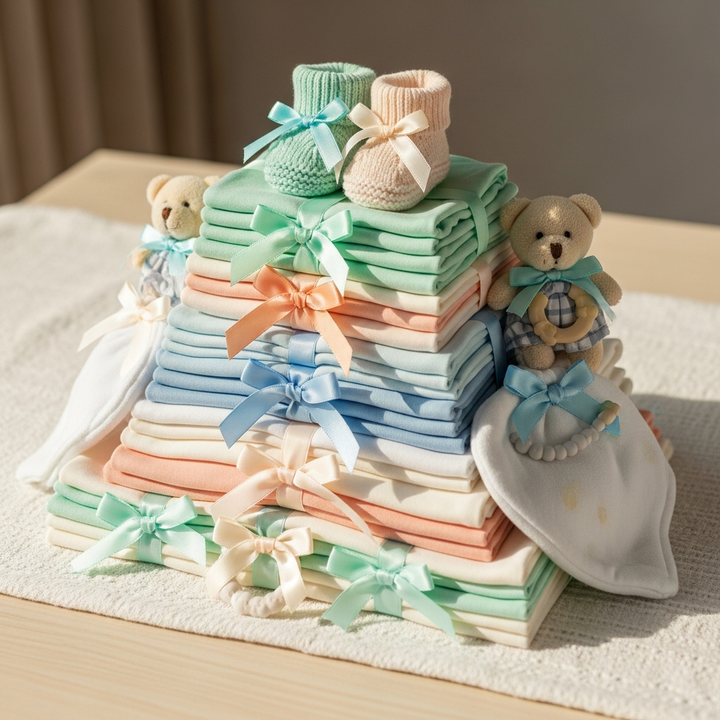 Baby-Shower-Geschenkideen mit Multipack-Bodysuits-Display