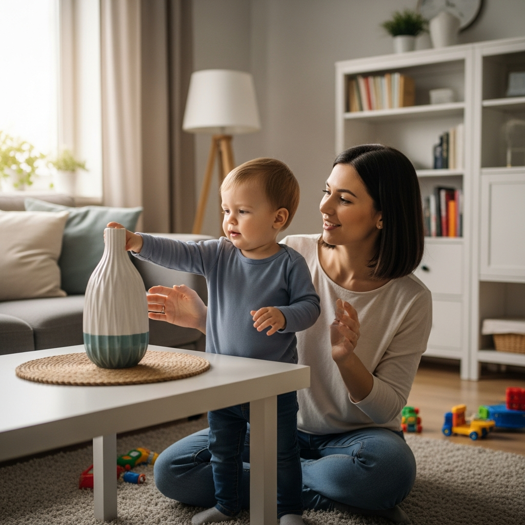 Padre reconociendo desencadenantes emocionales mientras el niño pequeño pone a prueba los límites