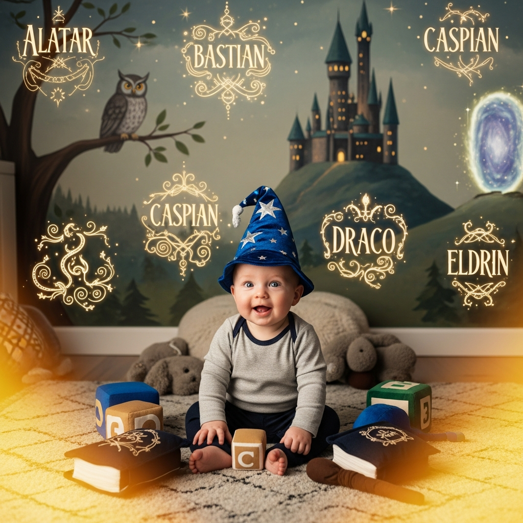 Nombres de bebé mágicos para niños con elementos de aventura mágica