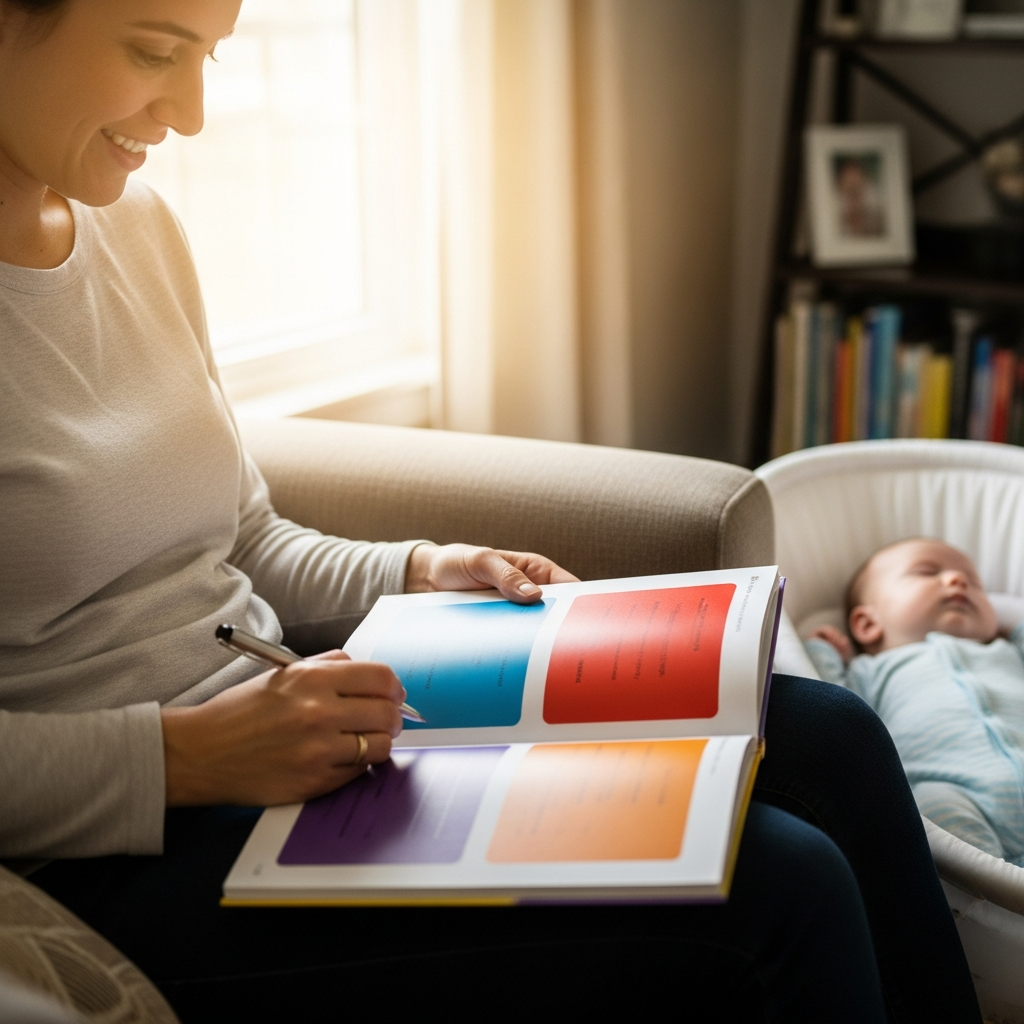 Libro de nombres de bebé mostrando significados de nombres de personajes de TMNT para padres