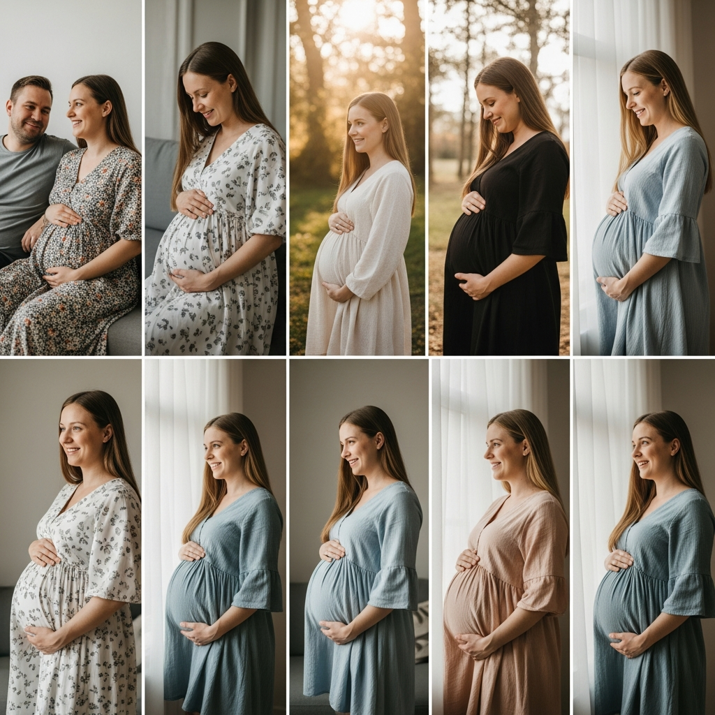 Pregnancy journey timeline illustration for new mothers