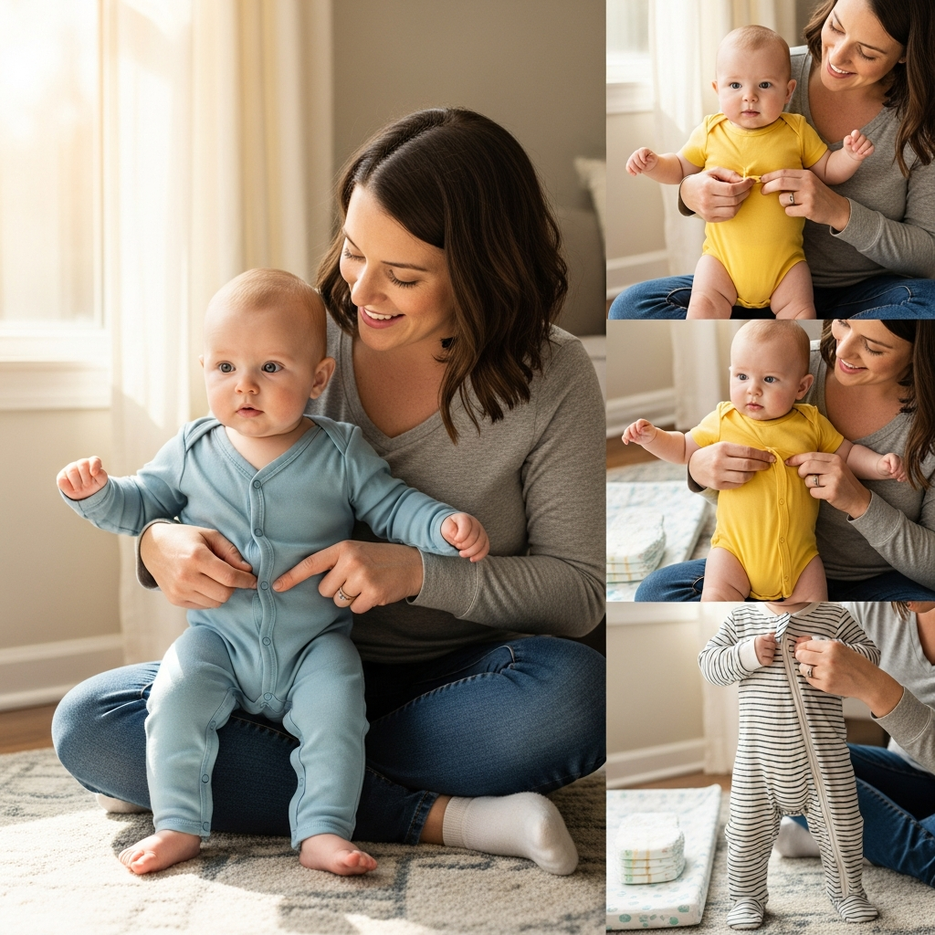 Praktische Baby Bodysuits und Strampler für einfache Windelwechsel