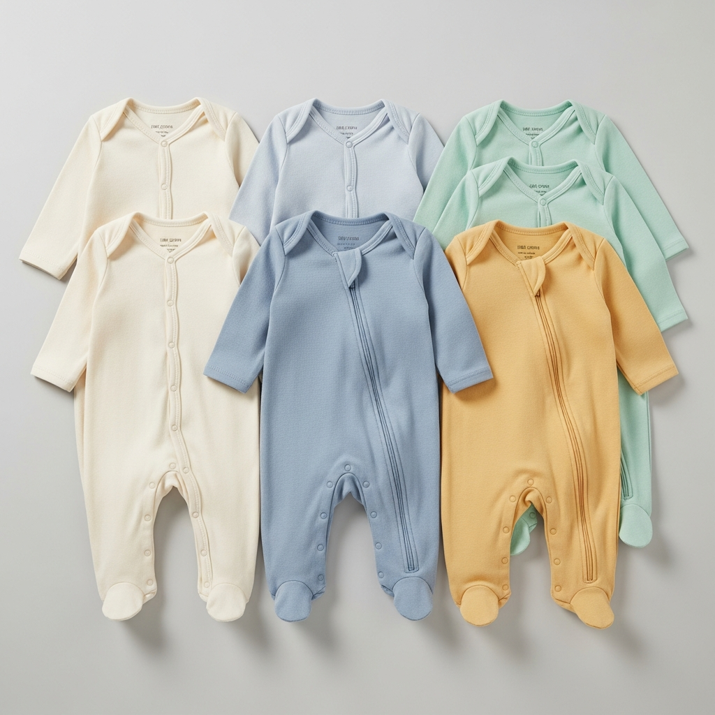 Bodies pour bébé avec pressions et fermetures éclair pour des changements de couche faciles