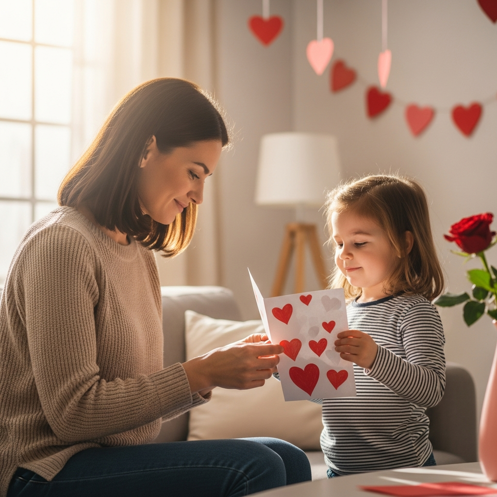 Valentinstag-Gedichte für Mama – herzenswarme Nachricht-Illustration für Mütter