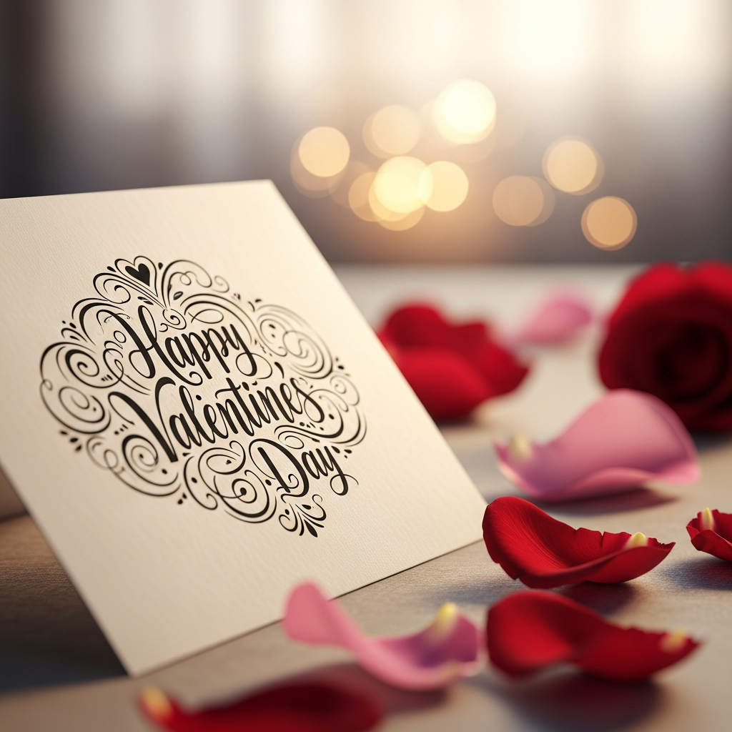 Mensajes para tarjetas del Día de San Valentín Hermoso mensaje para el Día de San Valentín en estilo de caligrafía elegante