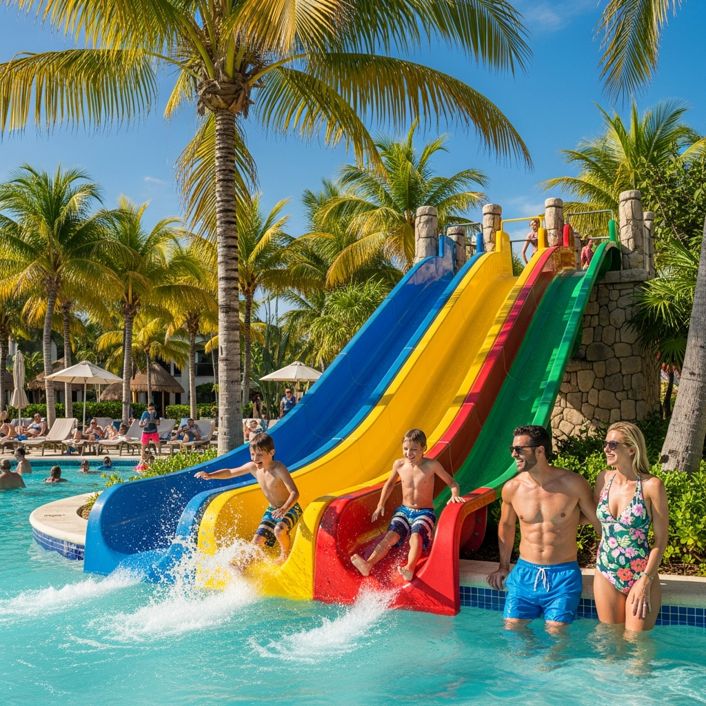 Cancun all-inclusive resort water park family activities for affordable vacation