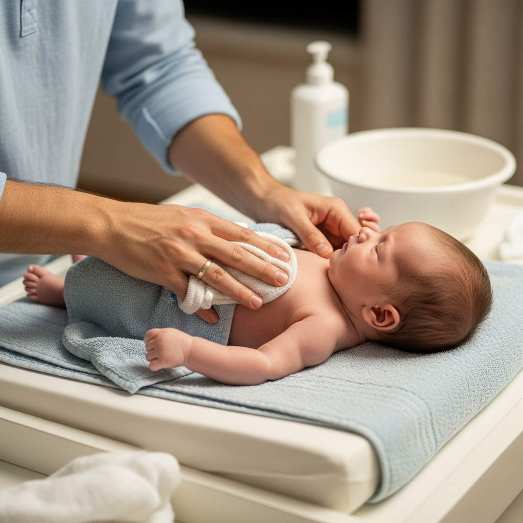 Guía de cómo dar un baño de esponja seguro al bebé recién nacido