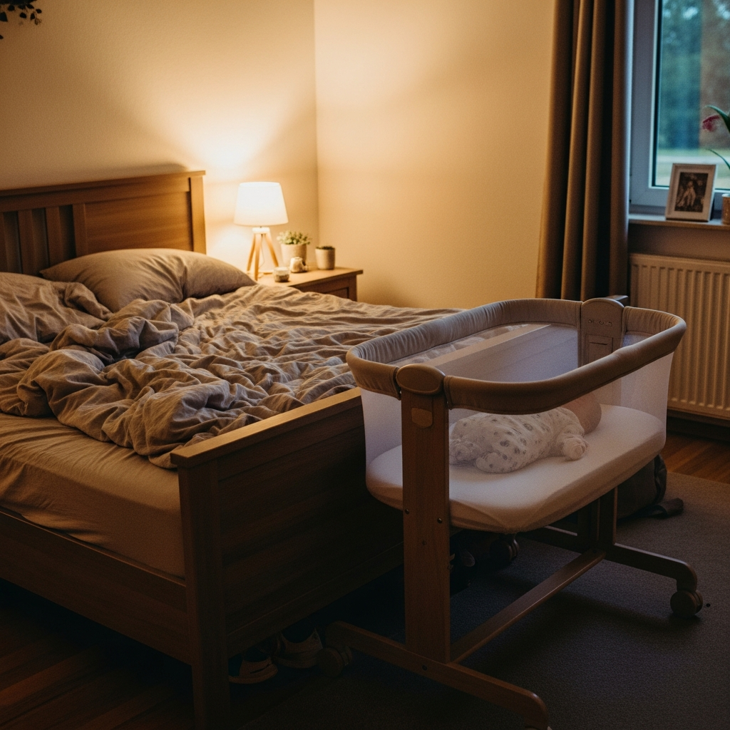 Configuration de partage de chambre avec couffin pour un sommeil sécuritaire des nouveau-nés