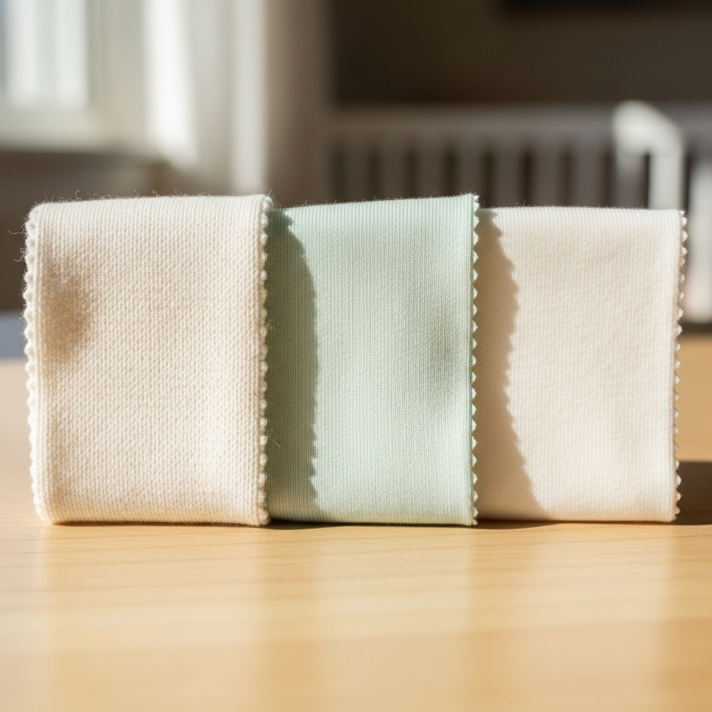 Gentle Baby Clothing Fabric Comparison Baby clothing fabric comparison showing organic cotton bamboo and pima cotton