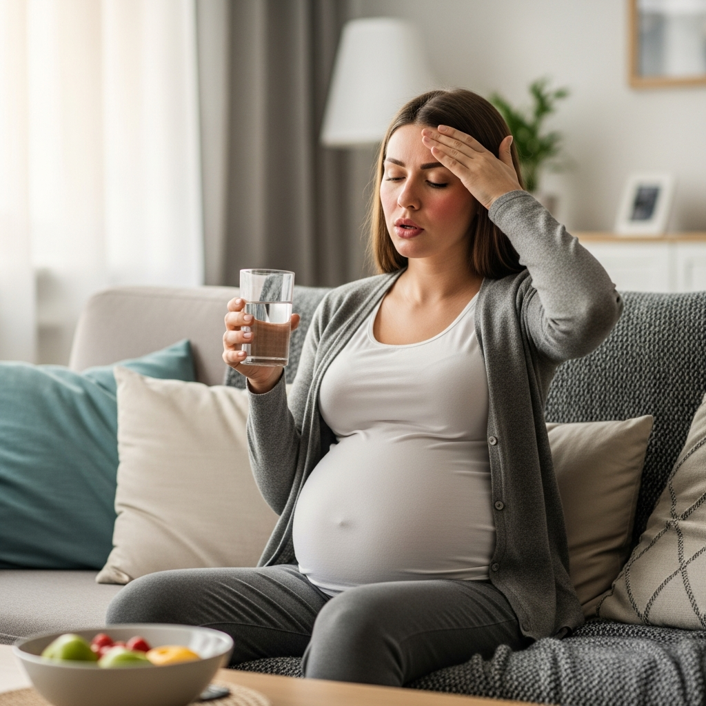 Pregnancy dehydration warning signs visual guide