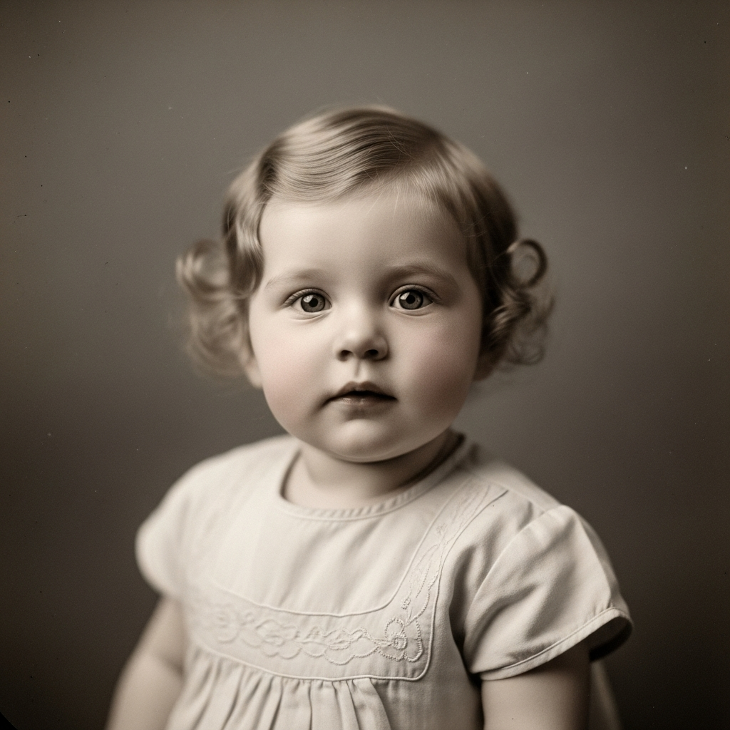 Classic baby girl with vintage elegance Vintage baby girl portrait 1920s style timeless name