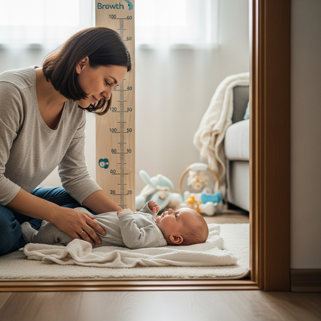 Baby growth tracking visual guide for 1 month old development