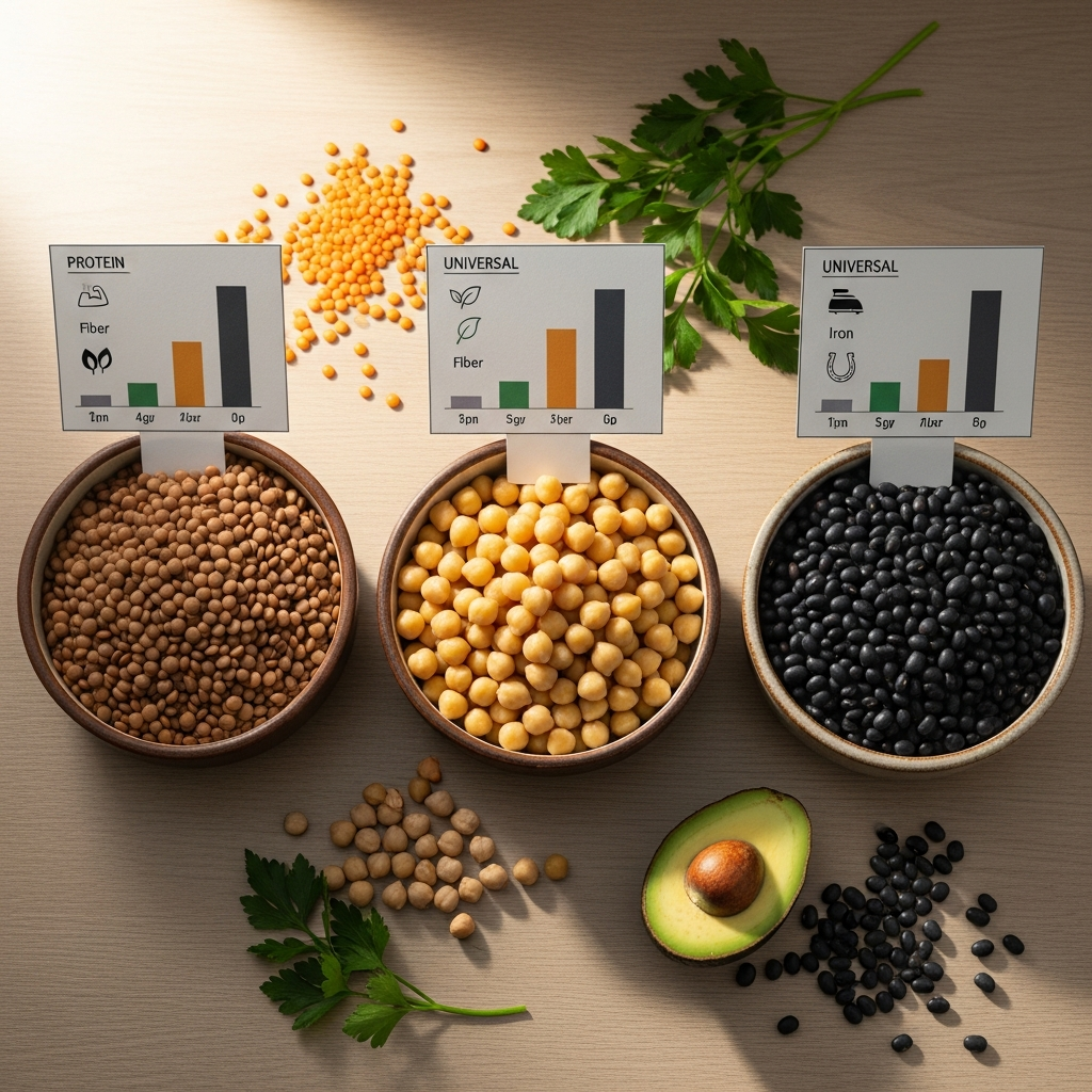 comparaison des légumineuses booster de fertilité lentilles pois chiches haricots noirs guide nutritionnel
