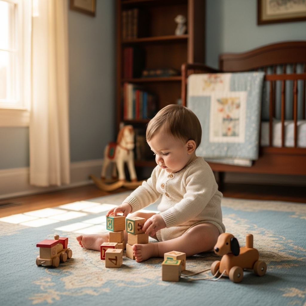 Classic baby boy nursery with vintage Disney name inspiration