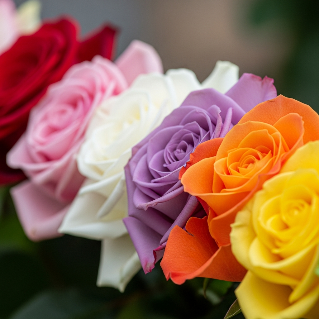 Rosenfarben-Bedeutungen zum Valentinstag rot rosa weiß lila