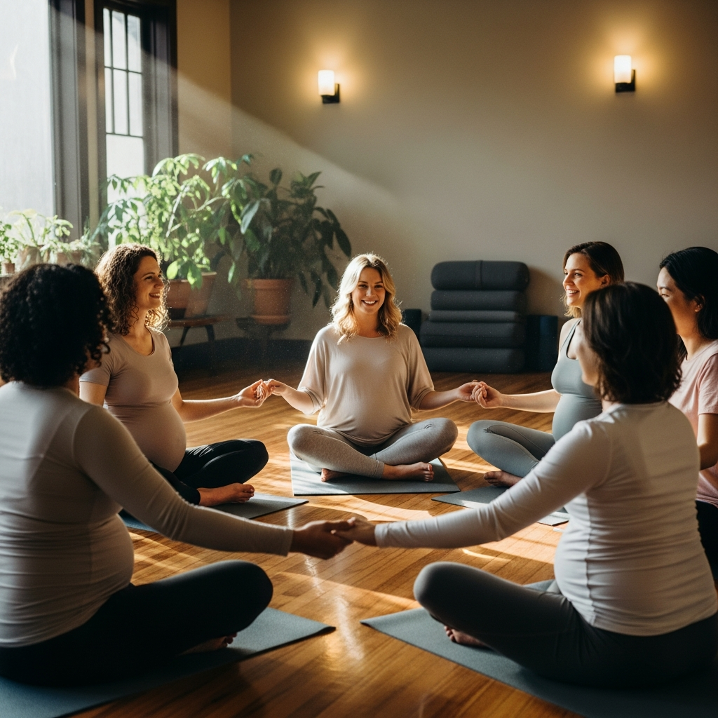 Groupe de soutien pour la grossesse montrant connexion et compréhension