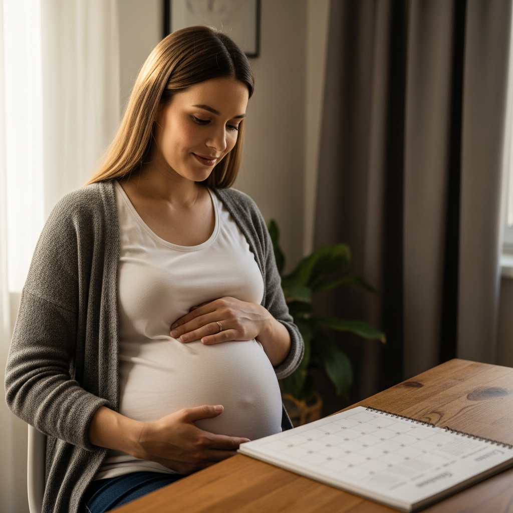 Pregnancy calculation concept visual guide for expectant mothers