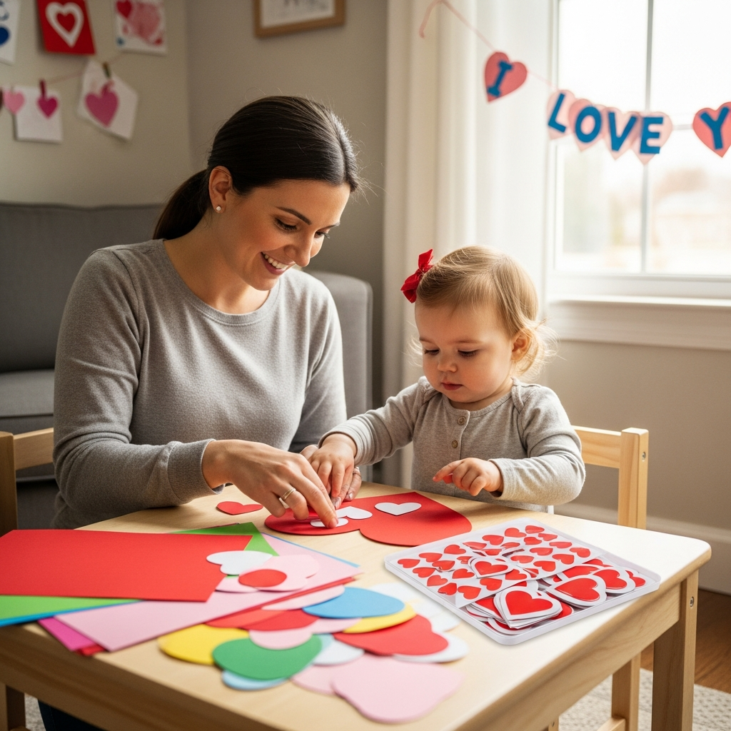 Einfache Valentinstag-Bastelideen für Kleinkinder mit elterlicher Anleitung