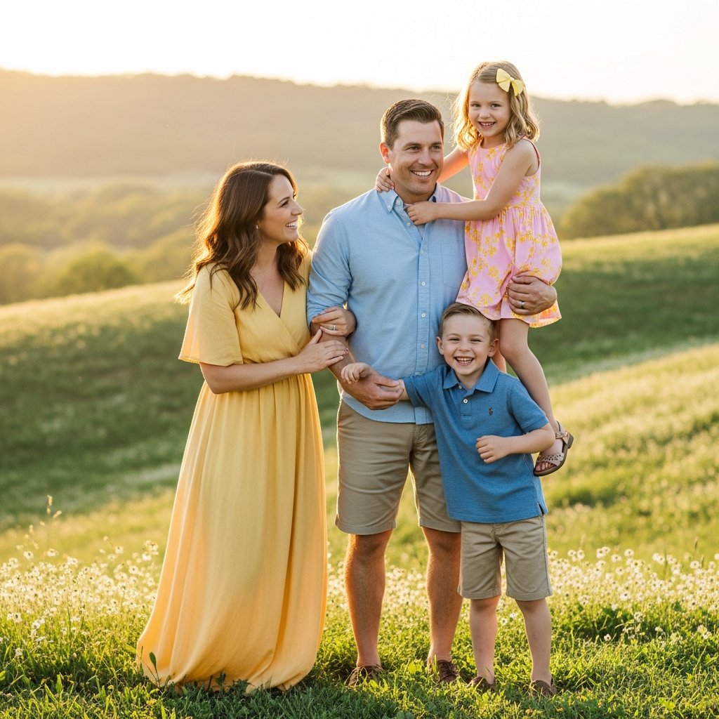 matching family vacation outfits coordinated photos spring road trip