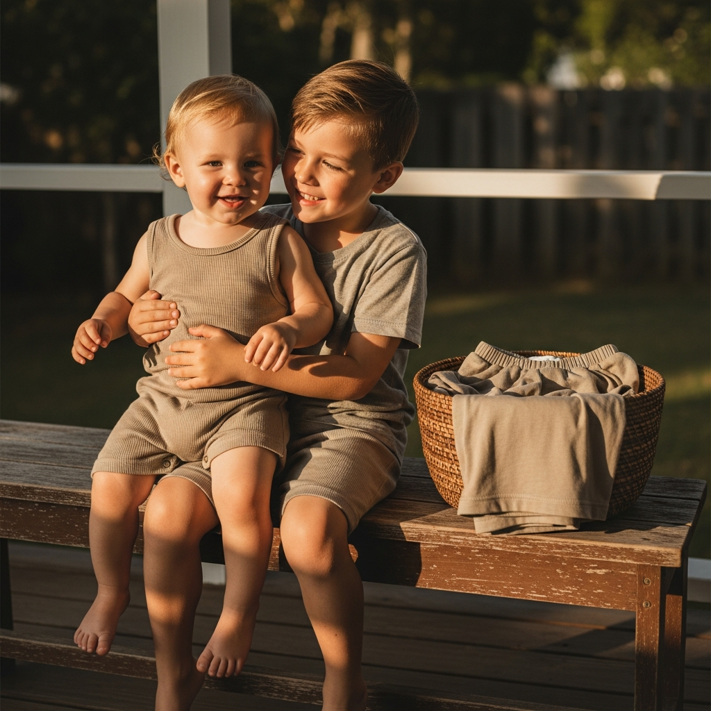Guía visual de ropa de bambú para bebé durando a través de múltiples niños para padres