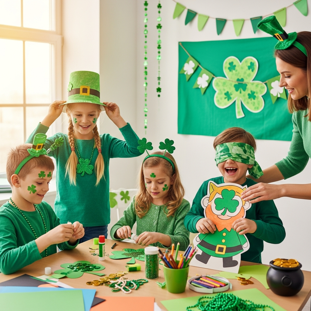 Children participating in St Patricks Day activities visual guide for families