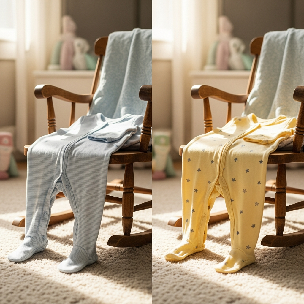 Comparación de peleles para bebés con pies versus sin pies para la etapa de gateo